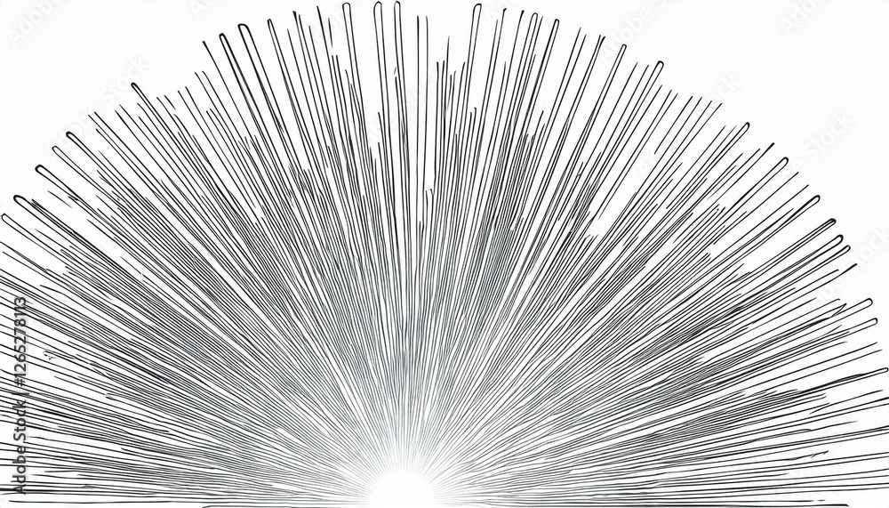 Obraz premium Hand drawn sunburst shine ray and sparkle element. Doodle sketch style. Circle burst of sun, star. perfect any project.