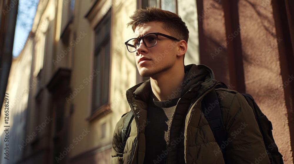 Obraz premium Professional Man Walking In Urban City Environment