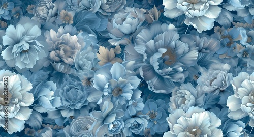 a blue floral pattern made of flowers