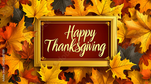 Thanksgiving celebration autumn leaves graphic design festive environment close-up view gratitude concept