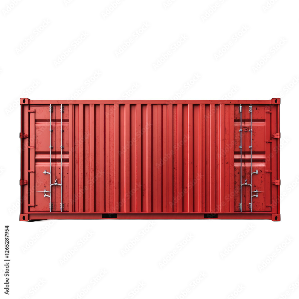 Red Cargo container isolated on transparent background Red Cargo container isolated on transparent background