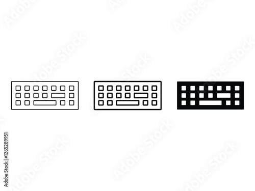 editable keyboard glyphs symbol design illustration isolated on transparent background