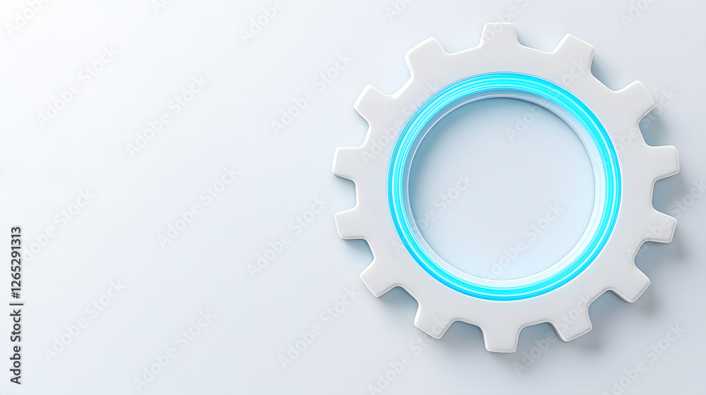 Futuristic gear symbol with digital theme, featuring blue glow. Ideal for technology and innovation concepts Futuristic gear symbol with digital theme, featuring blue glow. Ideal for technology and innovation concepts