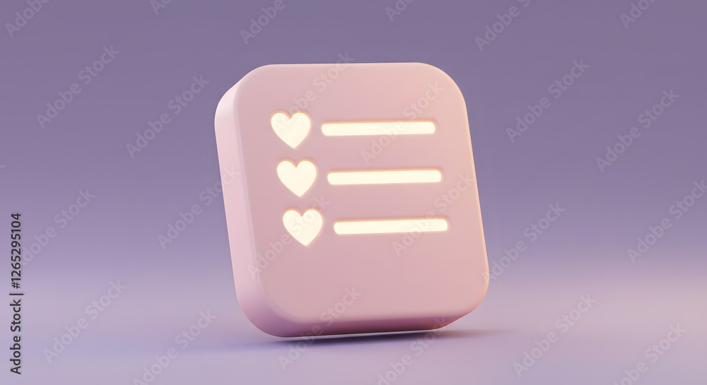 Cute Checklist with Hearts Illustration for Valentine's Day or Self-care Cute Checklist with Hearts Illustration for Valentine's Day or Self-care