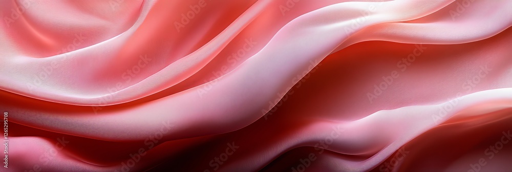 Fototapeta premium Abstract Rose Pink Chiffon Fabric, Soft Textile Background, Flowing Drapery With Delicate Lighting