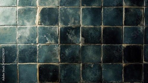 Dark blue tile wall texture background