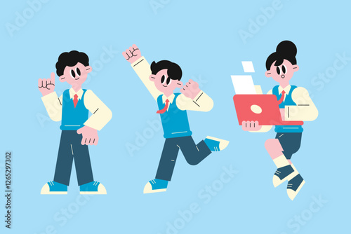 Successful Business Team. Students working on assignments in groups. We actively express our opinions to each other.