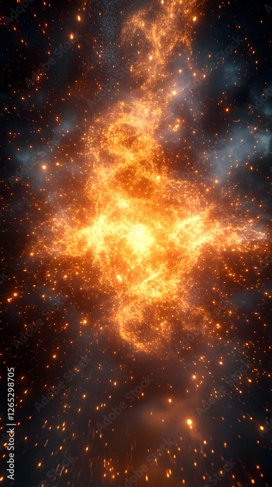 Fototapeta premium Fiery Space Explosion