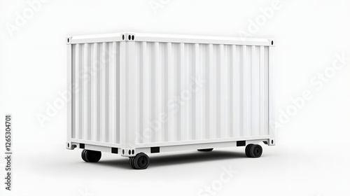 Wallpaper Mural smart cargo container with built in biometric security features, designed for efficient transport and storage. Its sleek white exterior and mobility enhance functionality Torontodigital.ca