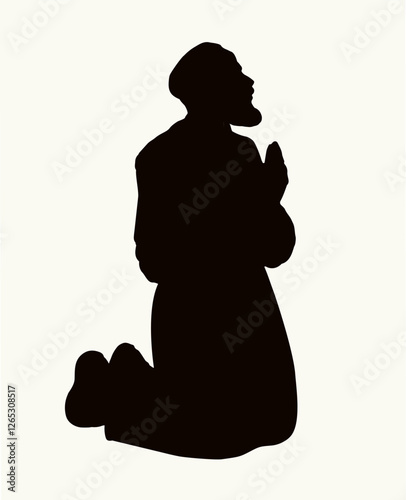 Vector drawing. Jesus healing a man