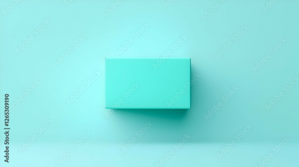 Single Teal Rectangular Box On Matching Background Single Teal Rectangular Box On Matching Background