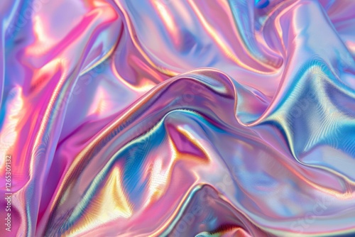Wallpaper Mural Photo of Holographic iridescent effect silk material. Detailed image Torontodigital.ca