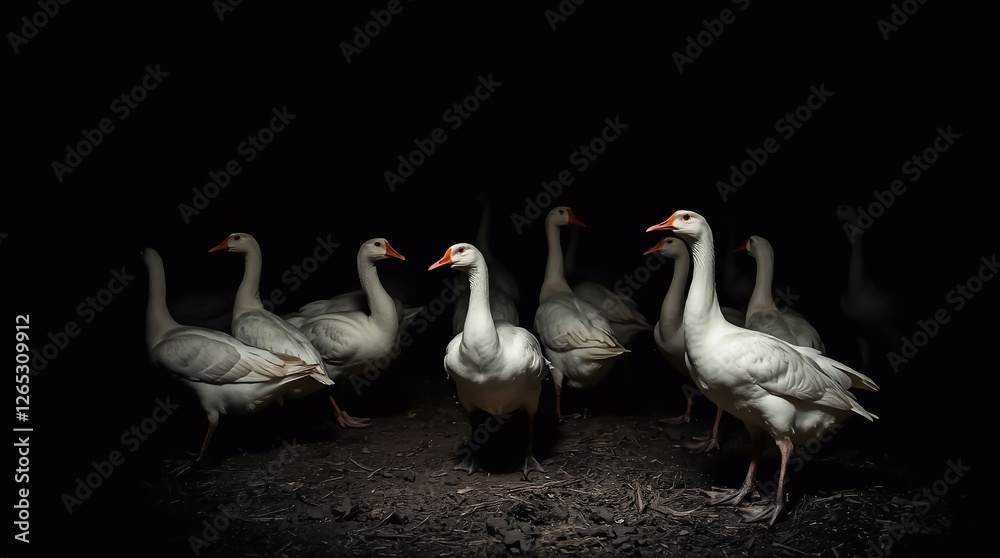 Cute goose, goose look, photo, creative illustration of goose farm, poultry farming Cute goose, goose look, photo, creative illustration of goose farm, poultry farming