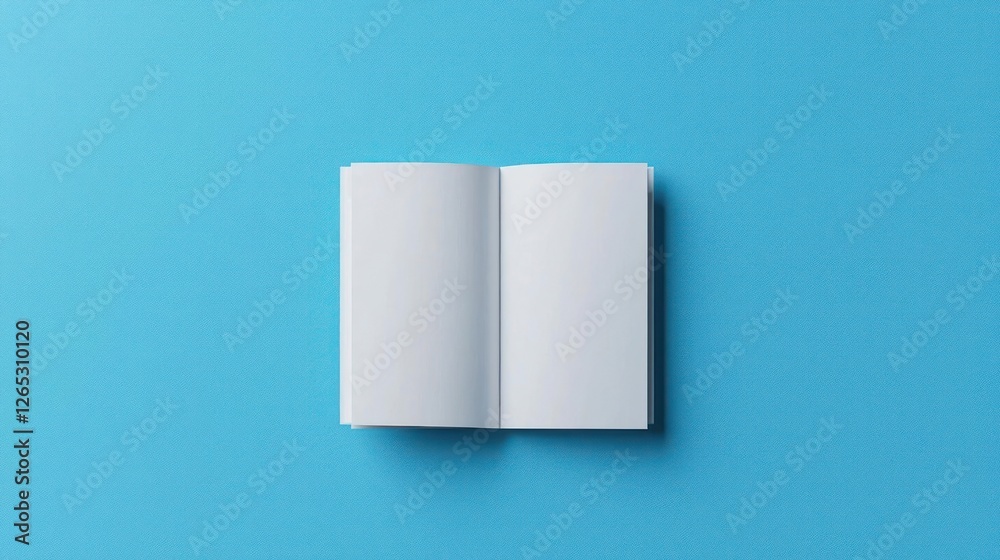 Open Book With Blank Pages On Blue Textured Background Open Book With Blank Pages On Blue Textured Background