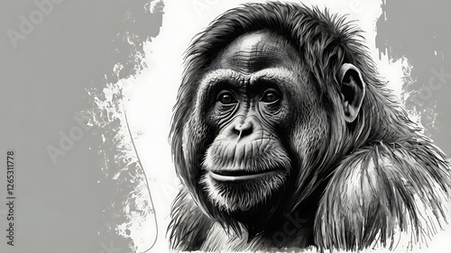 Hand drawn sketch monkey