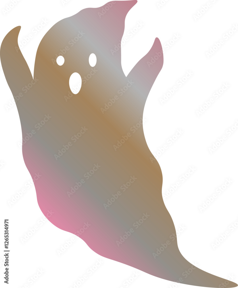 Clip art of image of ghost icon with beautiful watercolor pattern Clip art of image of ghost icon with beautiful watercolor pattern