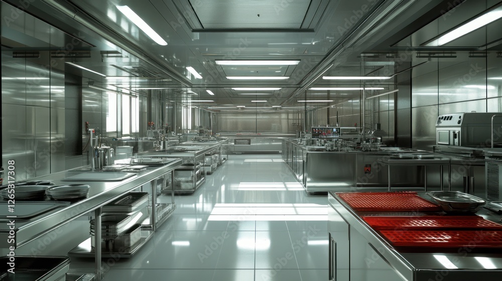 Obraz premium Modern commercial kitchen interior design