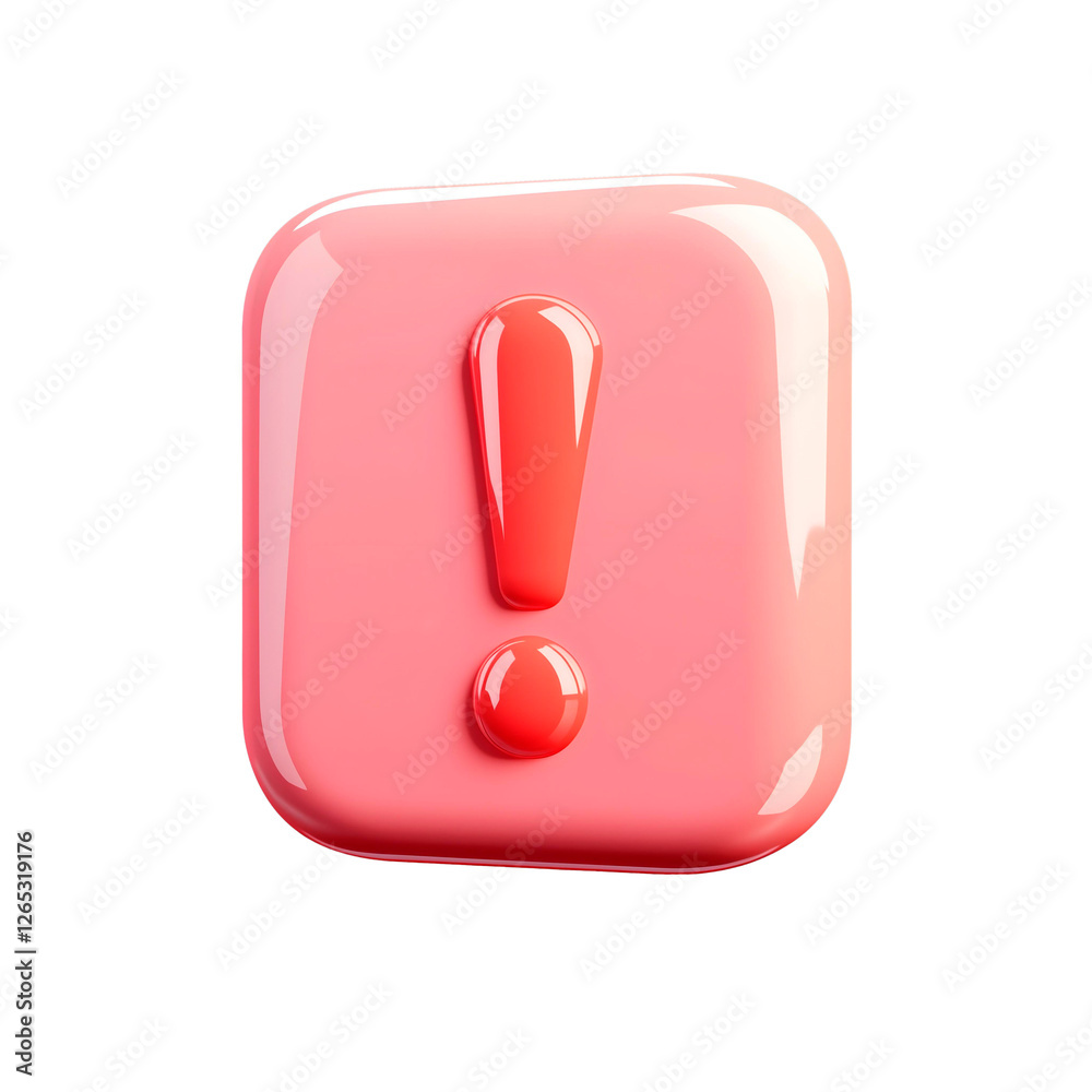 3d exclamation mark red warning symbol pink 3d icon png pink 3d icons collection 3d exclamation mark red warning symbol pink 3d icon png pink 3d icons collection