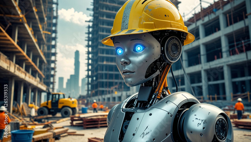 Ai robot taking of construction jobs photo