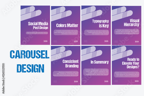How to write a blog posts social media carousel, step by step guide to write Instagram carousel design template
