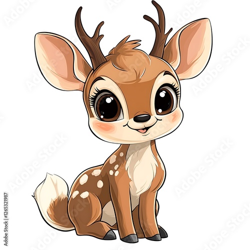 Adorable Spotted Baby Deer Digital Illustration