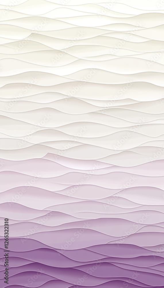 Obraz premium Seamless Gradient Wave Pattern Background, Lavender Gray, Violet, Delicate Minimalist Design