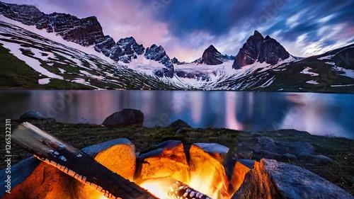 Close up of a campfire