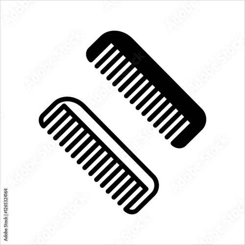 comb icon set. comb of beauty, hair stylist, fashion, salon women, vector illustration on white background
