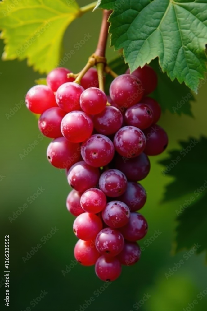 Red grape bunch, rich color against matching backdrop, background, nature, harvest Red grape bunch, rich color against matching backdrop, background, nature, harvest