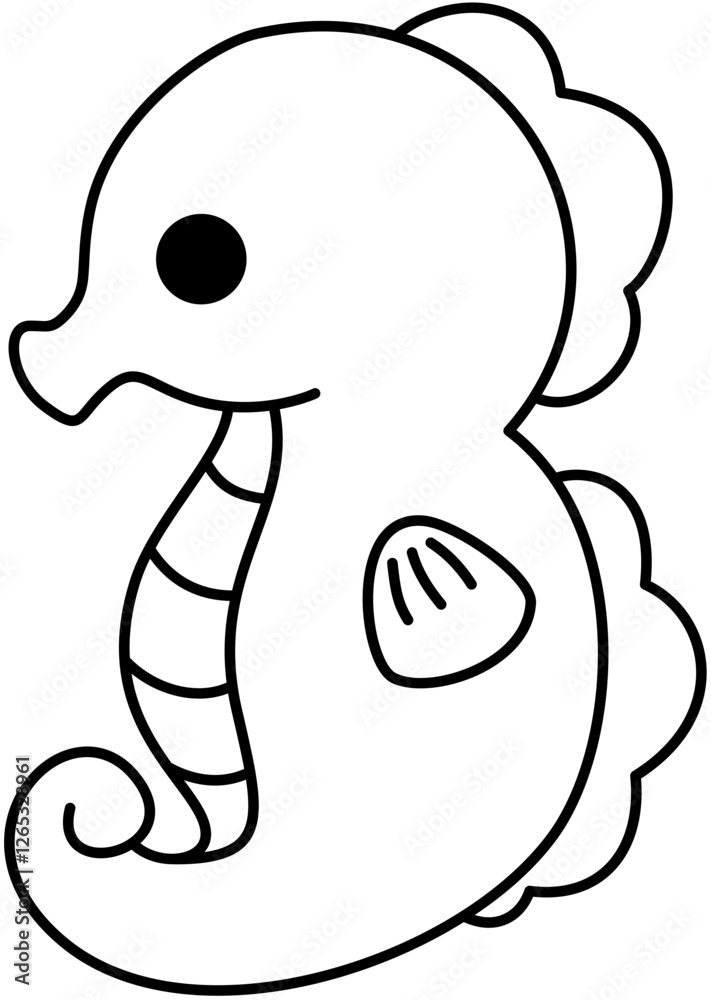 Fototapeta premium Seahorse Outline Coloring image