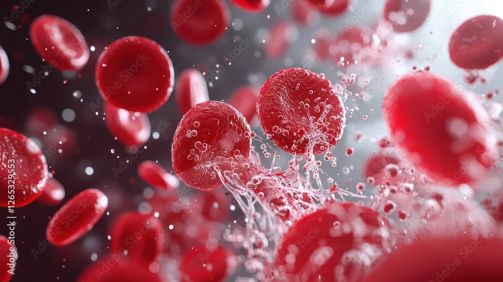Fototapeta premium Red Blood Cells Flowing In Bloodstream
