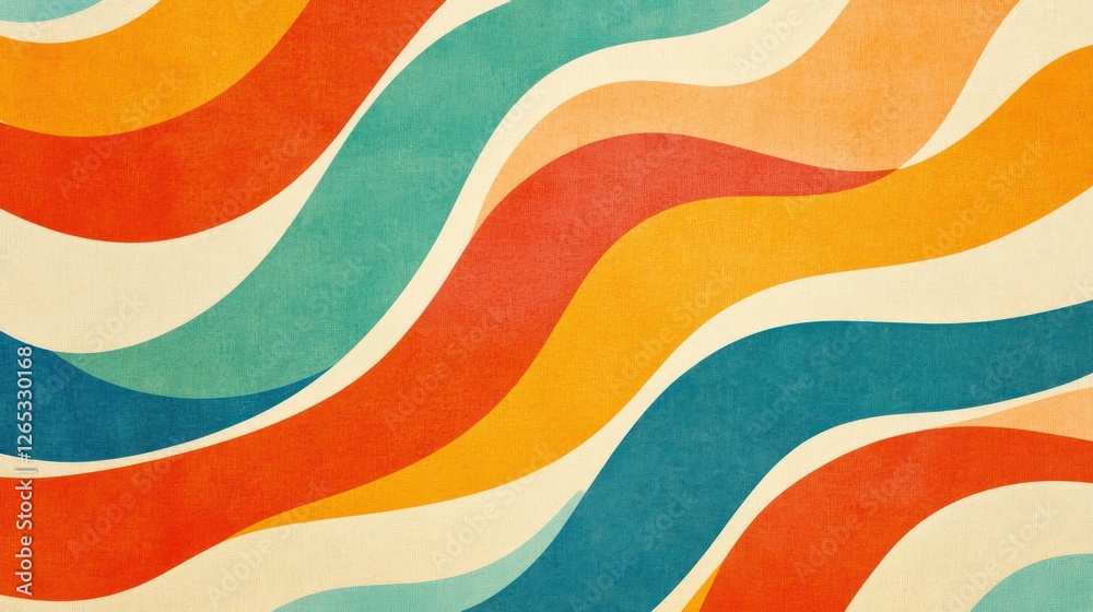 Obraz premium Retro Colorful Waves Pattern Background Design