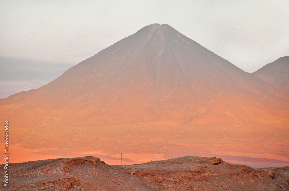 Naklejka premium Licancabur stratovolcano on the Bolivia–Chile border in the Central Volcanic Zone of the Andes