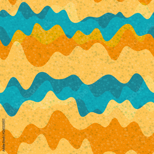Distorted wave fluid vector seamless pattern. Wavy dynamic stripes texture. F...