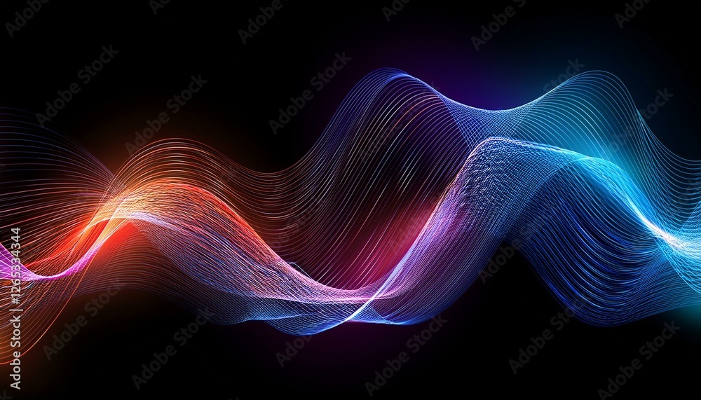 Fototapeta premium vector wave lines smooth flowing dynamic spectrum light gradient isolated on background for concept of technology digital communication science music