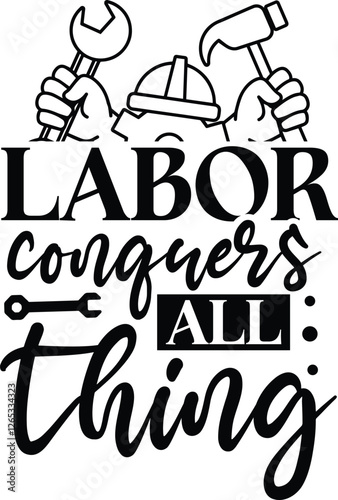 labor conquers all thing SVG