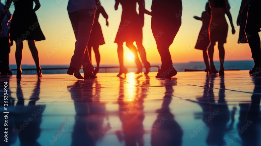 Fototapeta premium Sunset Dance Party Ocean View