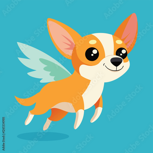 dog flying being hero for mascot and print 