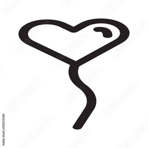Geometric love icon with sharp edges and abstract heart design, ideal for modern compositions.
