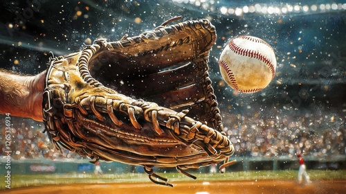 “Glove’s Embrace: A Classic Baseball Moment”