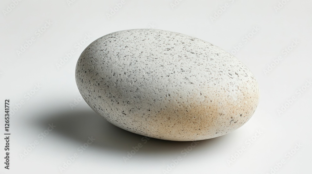 Smooth grey speckled stone, oval shape, serene. Smooth grey speckled stone, oval shape, serene.