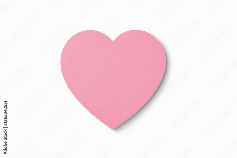 there is a pink heart shaped sticky paper on a white surface there is a pink heart shaped sticky paper on a white surface