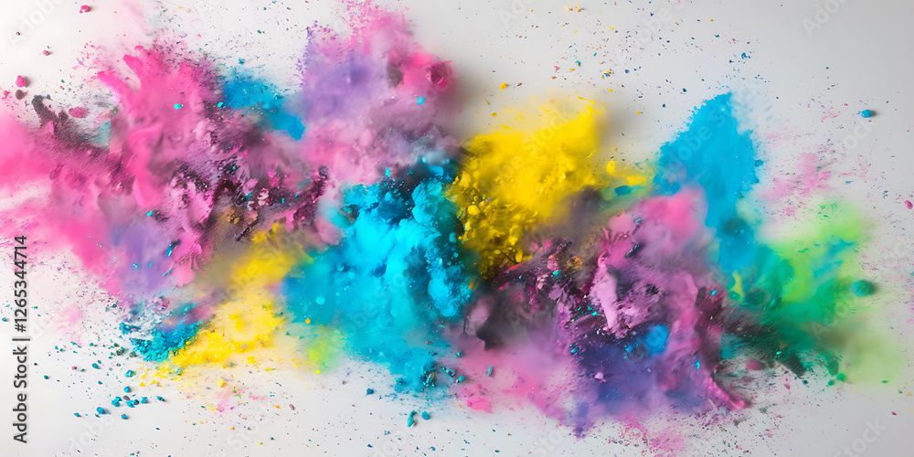 Fototapeta premium Happy Holi Text Splash, Holi Poster, Holi Banner, Holi Story.