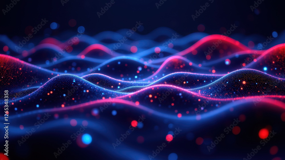 Fototapeta premium Visual representation of a CICD pipeline using Docker containers and Kubernetes clusters with vibrant colors and dynamic shapes that symbolize technology and software development.