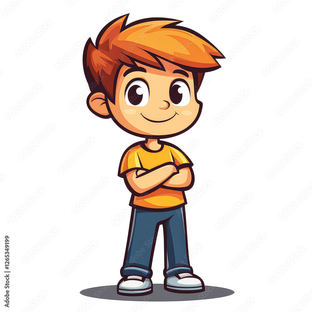 Adorable Cartoon Boy: Happy, Smiling Child Illustration Adorable Cartoon Boy: Happy, Smiling Child Illustration