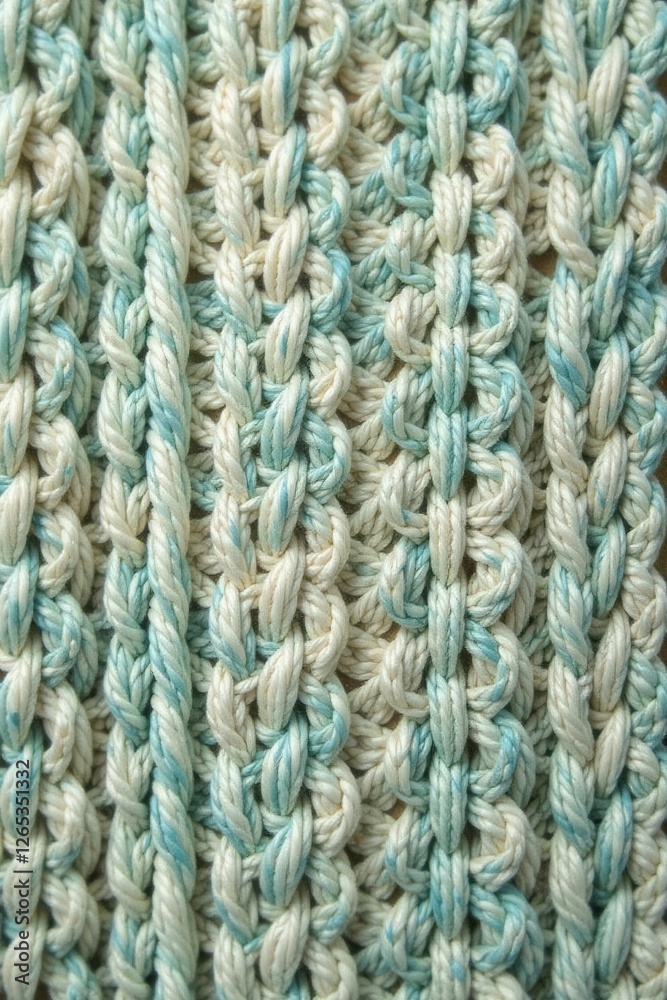 Intricate Textured Fabric with Two-Toned Yarn in a Complex Knit Stitch Pattern Intricate Textured Fabric with Two-Toned Yarn in a Complex Knit Stitch Pattern