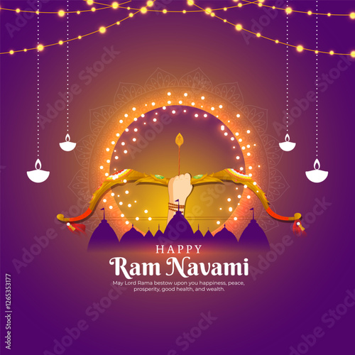 Vector illustration of Rama Navami social media template