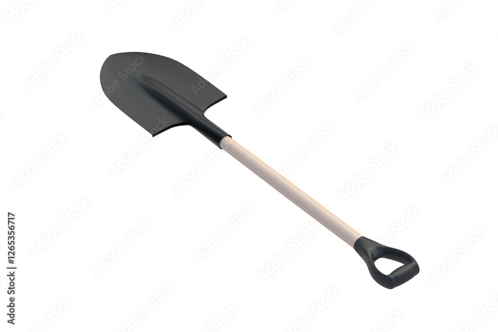 Spade isolated on white background. Garden equipment. Construction tool. 3d render Spade isolated on white background. Garden equipment. Construction tool. 3d render
