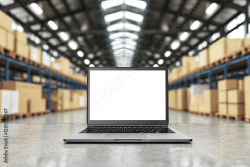 Online Ecommerce Store Mockup with Laptop and Shipping Boxes