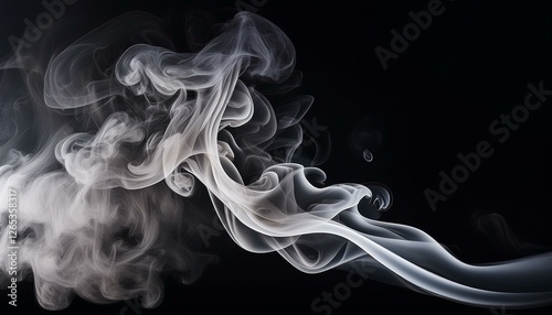 the smoke is thick and long creating a sense of heaviness and darkness